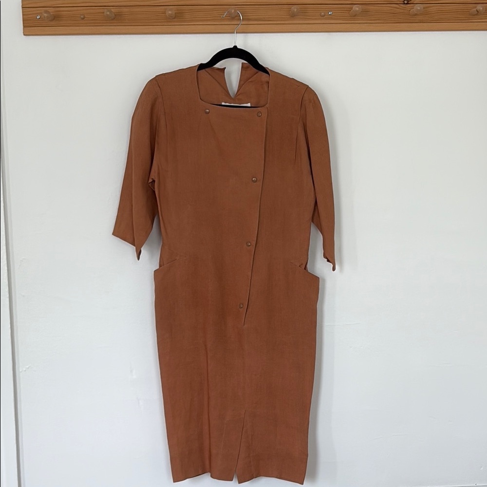 Claude Montana vintage linen dress 4
